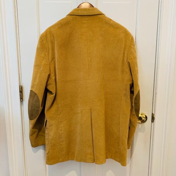 Garrison Park Men's 44 R Vintage Tan Brown Corduroy Blazer W/ Elbow Patches - Picture 12 of 16